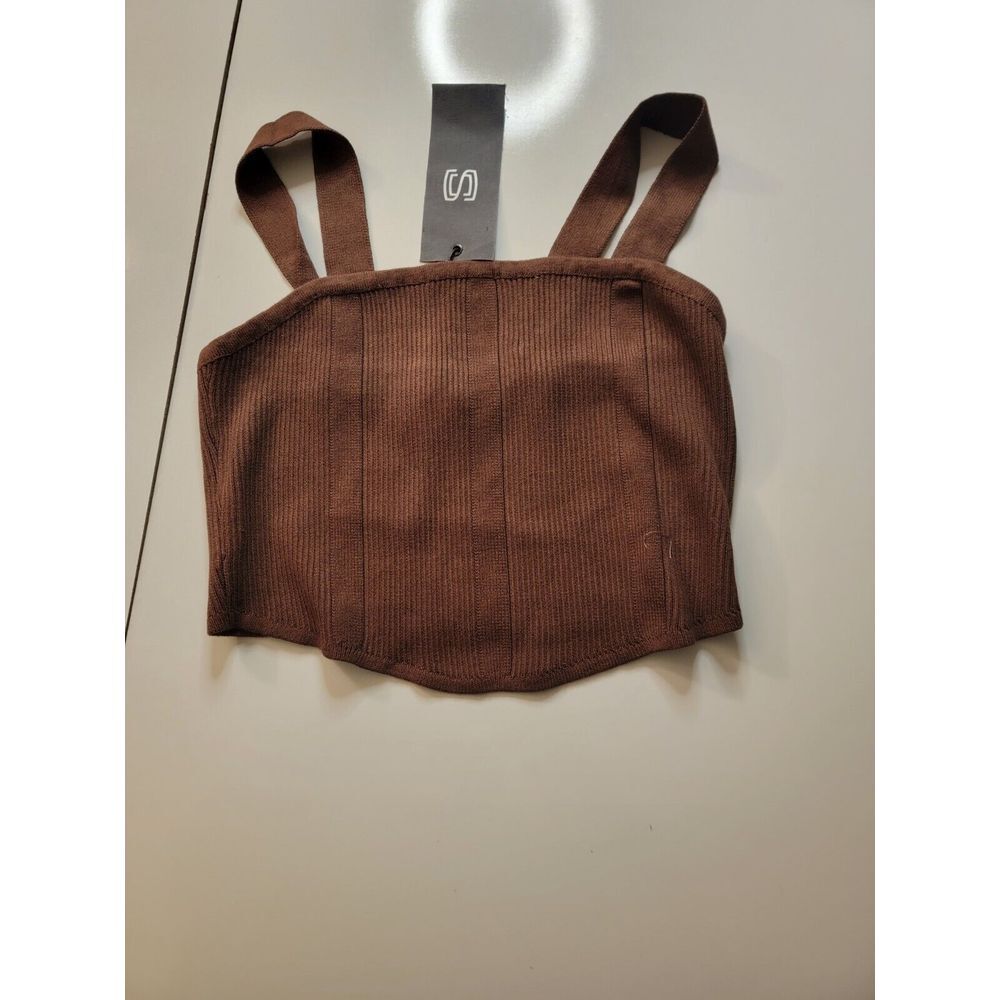 sans souci‎ Brown Tank Top Wide Strap Crop Top Size  Medium